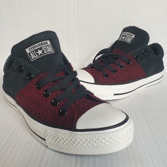 Converse Wm's Madison Low Top Sneakers w/ Black Suede & Chevron Burgundy Sz 7 - Picture 16 of 16